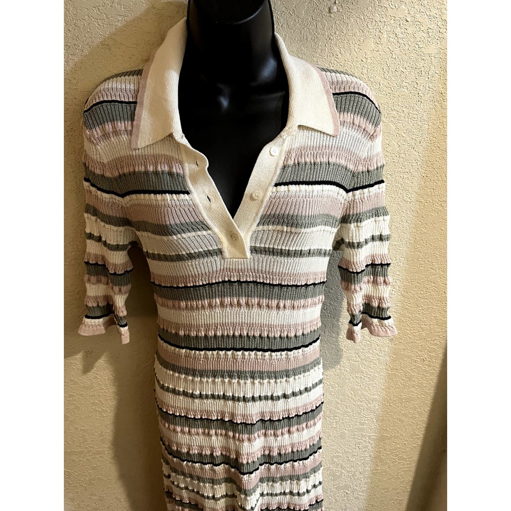 Adam Lippes Striped Midi Polo Dress - Picture 6 of 15